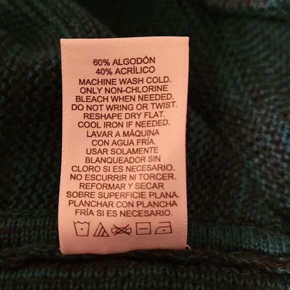 Ellen Tracy V Neck pullover ribbed Sweater Green Cape Verde - Picture 7 of 7